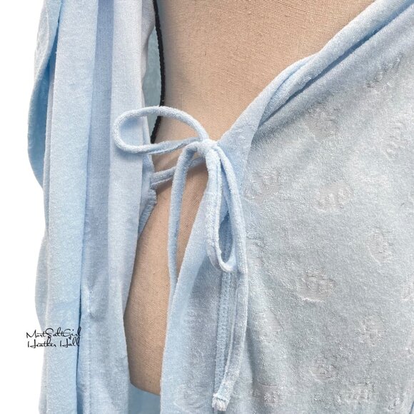 Juicy Couture Light Blue Hooded Robe with Loungewear Robe Large/XL - Picture 6 of 7